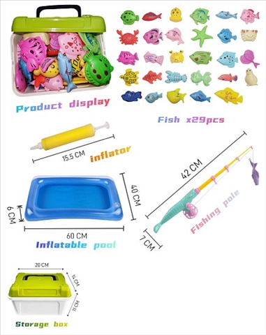 Fischlispiel Set 29tlg in Aufbewahrungsbox 20x14x20cm