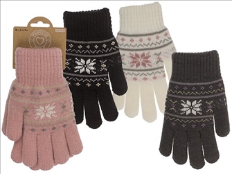Handschuhe Damen/Kinder Kuschel 4ass Obermaterial 100%Acryl, Futter 100%Polyester
