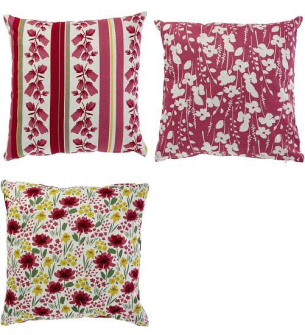 Kissen 3ass 45x45cm Polycotton