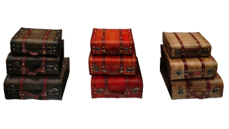 Truhe 3er Set 28x18x10cm 32x23x13cm 36x30x16cm 3ass MDF