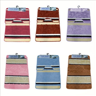 Badeteppich 2er Set 50x77cm und 49x40cm 6ass