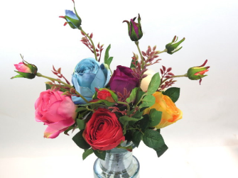 Rose 2 Bl&#252;ten 40cm 5ass (Aktion, Preis alt: 1.40 CHF)