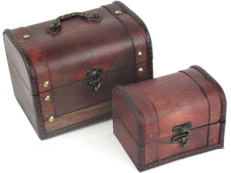 Truhen 2er Set 18x13x13cm 12.5x9x9cm Holz