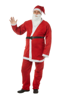 Weihnachtskostüm 5tlg Filz Plüsch Einheitsgrösse im Polybeutel