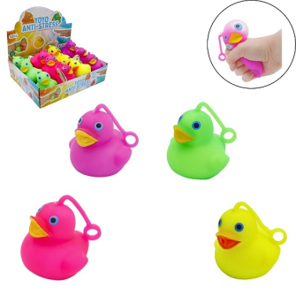 Antistressball Ente 4ass 7cm