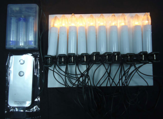 LED-Lichterkette 10Lichter mit Clips, 30cm Abstand an-abschaltbar, 3AA-Batterien nicht mitgeliefert
