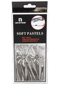 Stifte Pastellkreiden 12er Set verschiedene Graustufen 6cm Stiftlänge