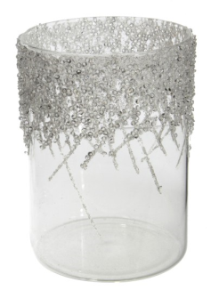 Windlicht Eiszapfen Glas 14x10x10cm