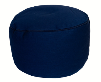 Meditationskissen Navy Blue abnehmbarer Bezug 100% Baumwolle mit Buchweizenf&#252;llung 30x15cm