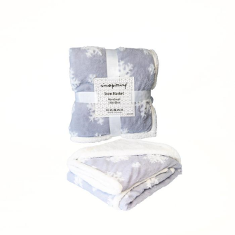 Decke Schneeflocken grau/weiss 110x150cm 100% Polyester (Aktion, Preis alt: 10.95CHF)