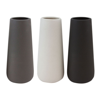 Vase 27.5x12x12 Weiss Grau Schwarz ass (Aktion, Preis alt: 9.95CHF)