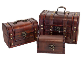 Truhen 3er Set 22x14x16cm 18x11x12cm 14x8x8cm Holz