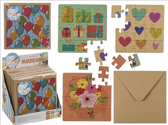 Grusskarten mit Briefumschlag Geburtstag Puzzle 20tlg 4 Design ass 24 Stck im Display