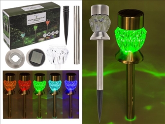 Licht Outdoor Gartenstecker 3er Set LED 3 farbig Solarzelle 37x5.5x5.5cm