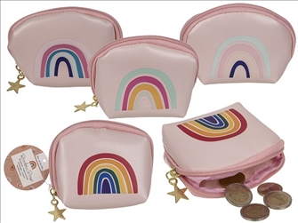 Portemonnaie Kinder Regenbogen 4ass 12x8x4cm %100 Polyester