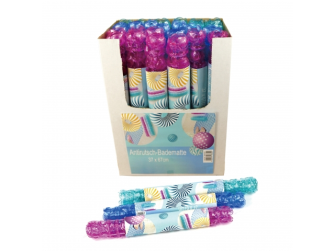 Badematte Antirutsch  37x67cm transparent im Display ass.