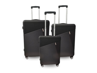 Hartschalen Koffer ABS 3-teilig schwarz ETERNITY 55x35x22cm 65x41x26cm 75x47x29cm