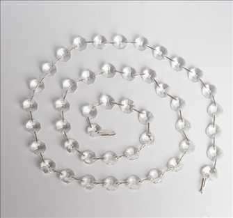 Kristallglas 95cm-Kette mit Achtecken 14mm Bleifrei