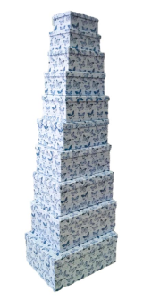Geschenkboxen Schmetterlinge 10er Set 19x13x7.5cm bis 37.5x29x16cm