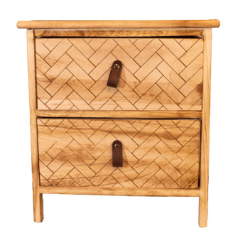 Möbel mit Struktur 2 Schubladen Sperrholz 40x29x43cm