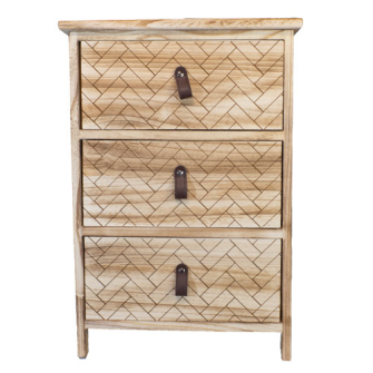 Möbel mit Struktur 3 Schubladen Sperrholz 40x29x58cm