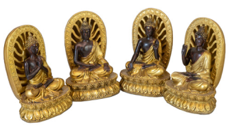 Buddha sitzend mit Licht 4ass 12x6x7.5cm