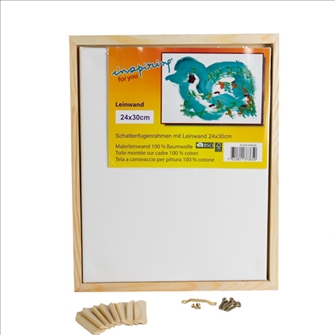 Floating canvas natural wood 24x30cm