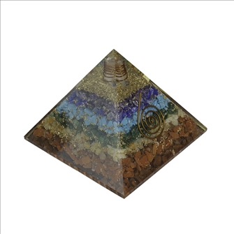 Orgonit Pyramide 7-8cm 7 Chakras INDIEN