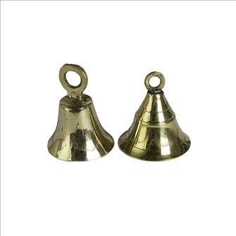 Glocken 2er Set 5x5x5.5cm Messing golden INDIEN