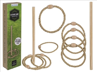 Ringwurfspiel inkl. Stange und 4 Ringe in Geschenkverpackung Holz