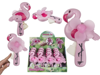 Ventilator Flamingo 19cm Kunststoff handbetrieben 12 Stck im Display