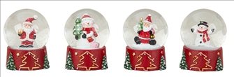 Schneekugel Weihnachten Nikolaus und Schneemann ass 8.5x6.5cm