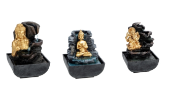 Brunnen Buddha und Ganesh 3ass 14x14x18cm