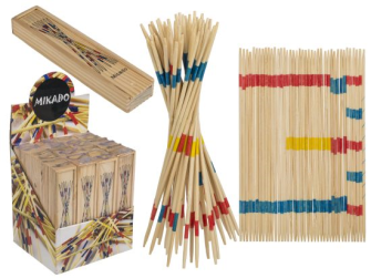 Mikadospiel 19cm in Holzschiebebox 24 St&#252;ck im Display