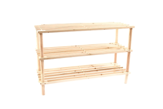 Schuhregal mit 3 Böden 74x26x48.5cm Holz