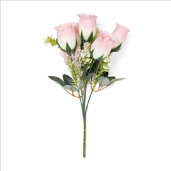 Rose rosa 5 Blüten 34cm