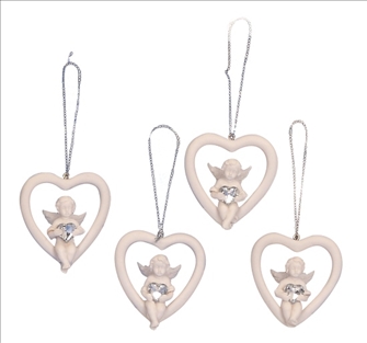 Baumschmuck Engel in Herz 6x5.5cm