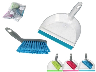 Bodenreinigung Schaufel und Wischer 3 Farben ass 26x18cm