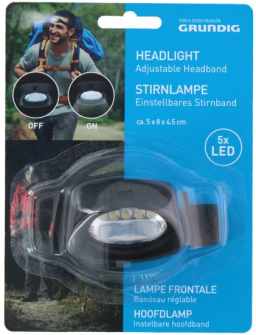 Stirnlampe 5 LED 5x8x4.5cm 30g Grundig