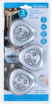 Druckleuchte Rund 3er Set LED 7cm Grundig