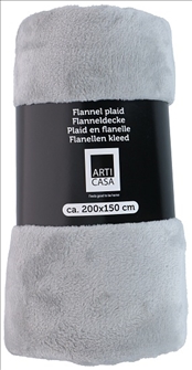Decke Flanell hellgrau 200x150x0.4cm