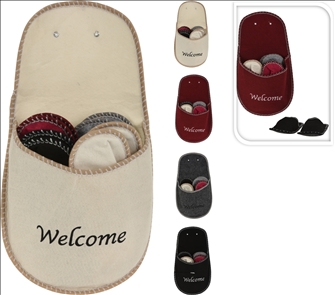 Pantoffeln 4er Set 4 Farben ass. Filz