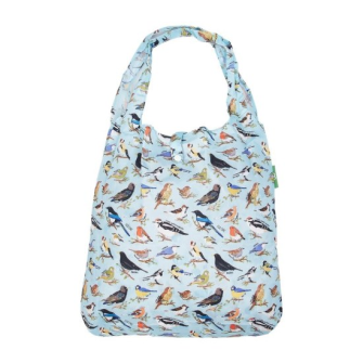 Einkaufstasche ECO CHIC faltbar Vögel Blau 56x38x10cm Kunststoff 100% recycelt