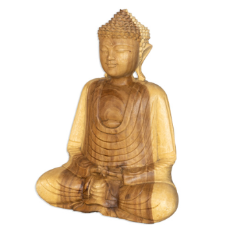 Buddha meditierend 40cm Suarholz hell