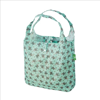Einkaufstasche ECO CHIC faltbar Affen Gr&#252;n 56x38x10cm Kunststoff 100% recycelt