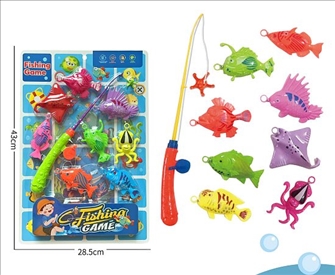 Fischlispiel Set 9tlg im Blister 28.5x43cm 3ass
