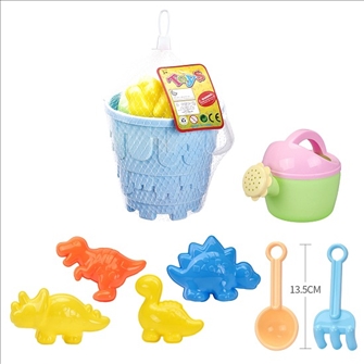 Strand Set 8tlg in Netz 15.5x13.7x13.5cm 3ass