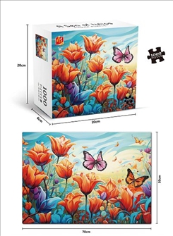 Puzzle Blumen und Schmetterlinge 1000tlg Verpackung 20x20x6cm