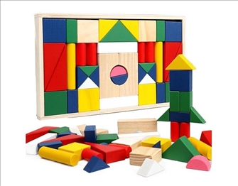 Baustein Spiel bunt Holz 37.7x19.5x3cm