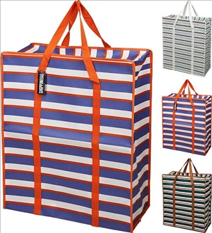 Einkaufstasche XXL 65x55x26cm dicke Qualität gestreift 3ass